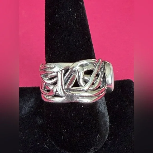 VINTAGE Retired Silpada "Mermaid Ring" R1542_Size 11_.925 Sterling w/Coin Pearl - Picture 2 of 7